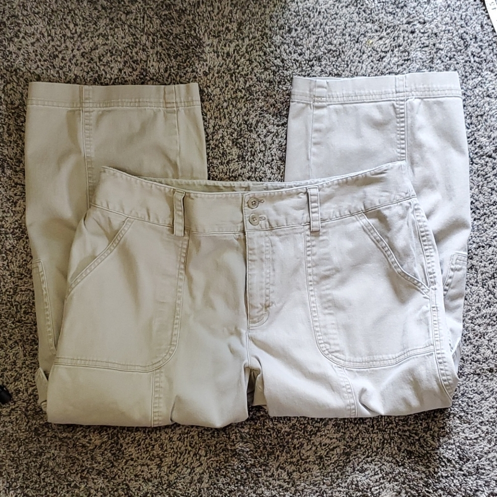 Rafaella khaki cargo capris size 14